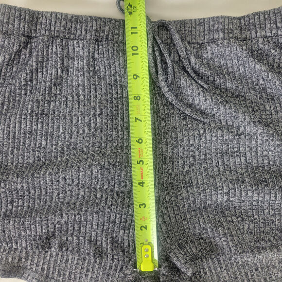 Shein Shorts Womens Large Charcoal High Rise Ribbed Knit Casual Stretch Waist - Picture 4 of 11